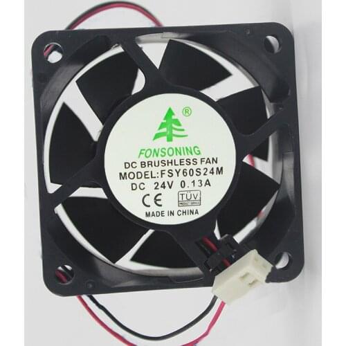FONSONING FSY60S24M Server Cooling Fan DC 24V 0.13A 60x60x25mm 2-wire