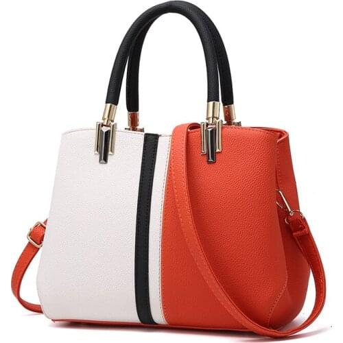 2020 spring color contrast Fashion Shoulder Bag Handbag leisure PU leather bag foreign trade popular womens bag crossbody bags