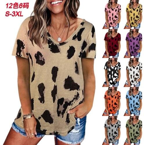 3XL Plus Size Women Clothing Casual T-Shirts 2021 Summer Short Sleeve Fashion Tee Sport Running Loose Tops Female V-Neck T-Shirt