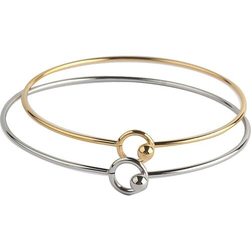 ZMZY Cuff Bangles Stainless Steel Charm Bracelets for Women Silver Color Gold Circle Open Pulsera Jewelry Pulseiras Femininas