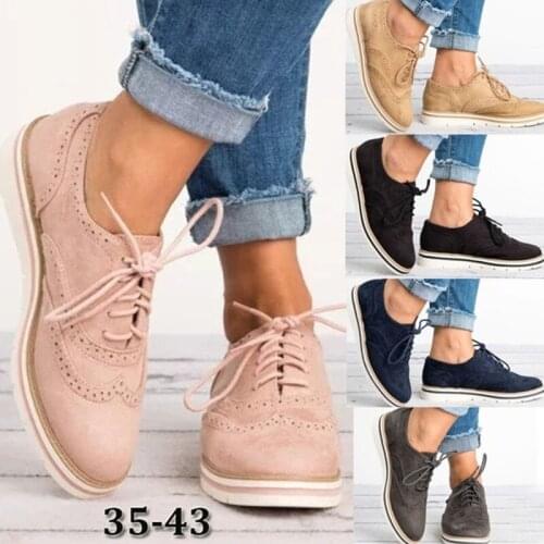 Women Plus Size Casual Shoes Lace Up Slip-On Stability Round Toe Solid Color Fashion Ankle Flat Sued Sport Walking Shoes
