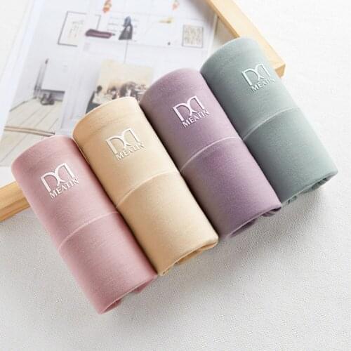 Women Silky Antibacteria Modal Panties Ladies Solid Color High Waist Breathable Soft Underwear Girls Fashion Cotton Underpants