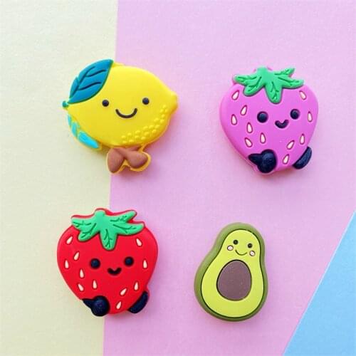 10PCS BPA Free Teether lemon strawberry Avocado Silicone Beads For DIY Cute Teething Toys Silicone Baby Teether