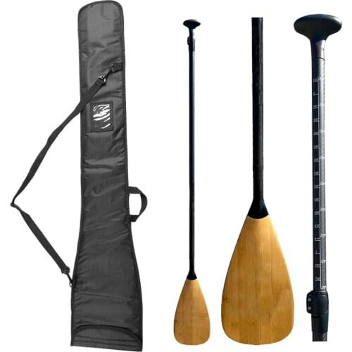 178-215cm 3-Pieces Adjustable Bamboo Full Carbon Paddle Top Quality Super Lightweight Sup Stand Up Paddle Board Surf Accessories