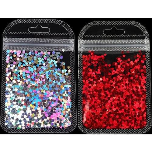 2Pack Silver Heart Nail Sticker Sequins Resin Filling Sequin Diy Nail Art Decor Crafts Uv Resin Epoxy Mold Filler Jewelry Making