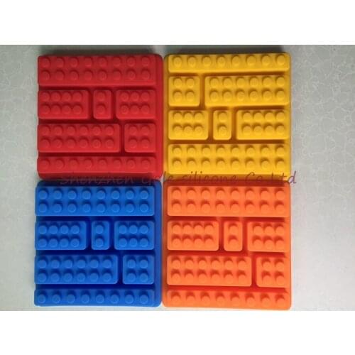 200pcs Toy Brick Shape Silicone Fandont Chocolate Mold Ice Cube Mould Cake Bakeware Cake Tools