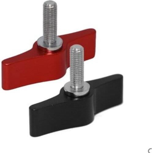 5pcs M4 M5 m6 red and black T type aluminum head stainless steel hand tighten thumb screw