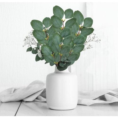 6pcs Eucalyptus Leaves Garland Branch Green Fake Plant Artificial Flower For Wedding Bouquet Home Decor DIY Party Wreath Supplie