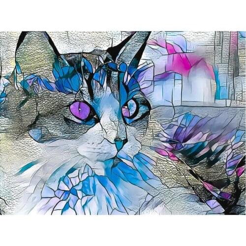 DIY 5D Diamond painting Full Square Diamond embroidery Cross stitch Fantasy animal cat Full Round Diamond mosaic pattern