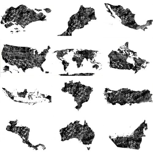 World Map DIY Diamond Painting Cross Stitch Full Area Drill USA Turkey Australia Brazil Black White Map Home Scenery Art