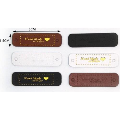 Handmade Tags Handmade Leather Knitting Label For Clothes Handmade With PU Label For Bag Sew Accessories