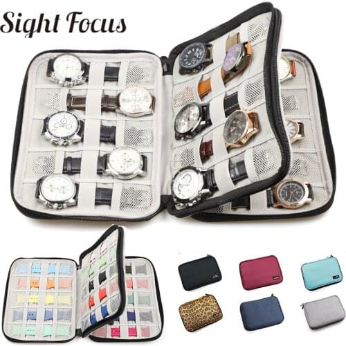 18 Slots Travel Jewelry Box Watches Bag Watchband Organizer Watch Storage Box Case For Apple Watch Band Strap Holder Pouch