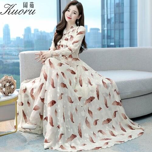 Black Women Autumn Long Sleeve Dress Red Chiffon Spring Playa Jupe Longue Floral Evening Robe Femme Chic Size S-4XL Vestidos