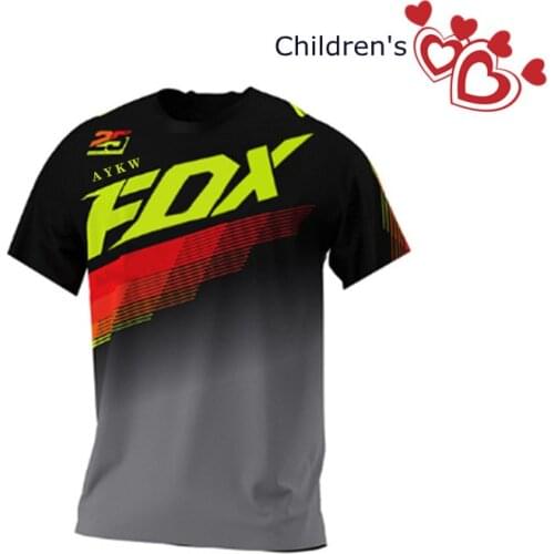 Kids motocross downhill jersey cycling team childrens jersey aykw fox mtb jersey quick-drying T-shirt mountain bike jersey