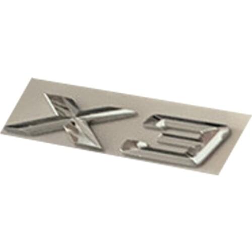 Letter Number Emblem for BMW X3 Trunk Model Name Badge Car Styling Refitting Sticker Chrome Silver