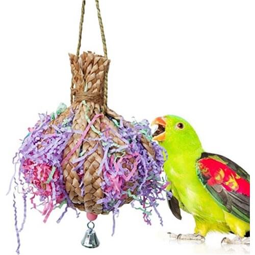 Parrot Bird Chewing Toys Parrot Shredder Toy Swing Anti-biting Parrot Cage Shred Foraging Hanging Cage Toy for Conure Cockatiel