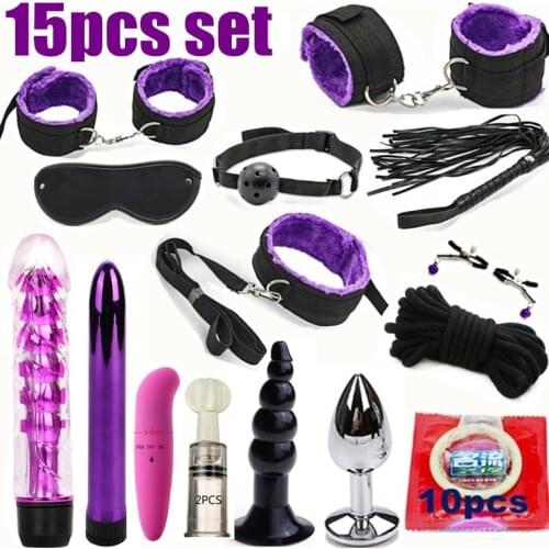 Sex Toys For Couples Bondage Vibrators Set Nylon Restraint BDSM Slave Vibrator Plug Flirt Games Toys for Women Men wip