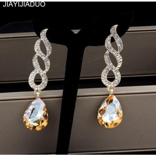 Jiayi jiaduo 2018 Wedding Jewelry Long Earrings for Glamour Women Accessories Gifts Gold/Silver Color dropshipping