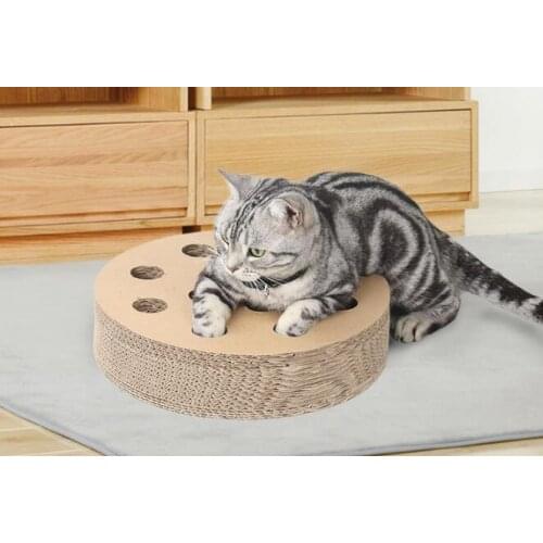 ROUND shape Cat Scratcher Fat Cat Bed Cardboard Paper High Quality Scratching Pad with funny toys