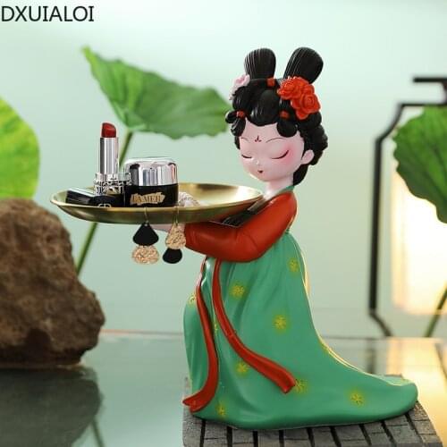 DXUIALOI Creative Ancient Style Entrance Key Storage Tray Decoration Resin Crafts Housewarming Gift Home Living Room Decoration