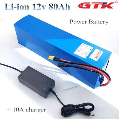 Li-ion power 12V 100Ah 12v 80Ah lithium 3S Battery Pack Motorhome RV Solar Energy light ebike diy BMS 50A + 12.6v 10A charger
