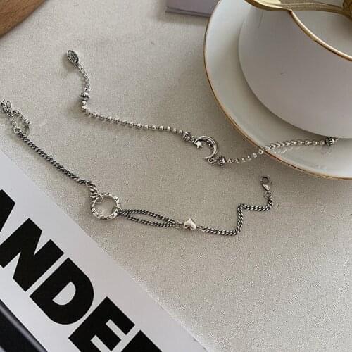 Miuoxion Retro Fashion Personality Party Punk Jewelry Circle Stars Moon Bracelet For Women Feature Namour Charm Gift All Seasons