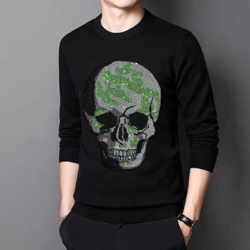 Men Sweaters Are Suitable For Keeping Warm In Winter Wool Oversized Young Unisex Womens Pullovers Hot Drill Rhinestone Knitted