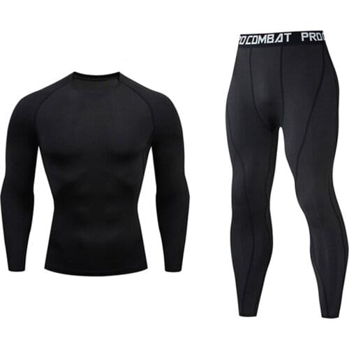 Mens Running Set Gym jogging thermo underwear xxxxl skins Compression Fitness MMA rashgard male Quick-drying tights track suit