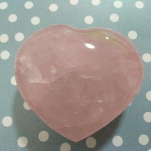 50-55MM Natural Pink Rose Quartz Crystal And Minerals Hand Carved Heart Shape Healing Reiki Energy Gifts Home Decoration
