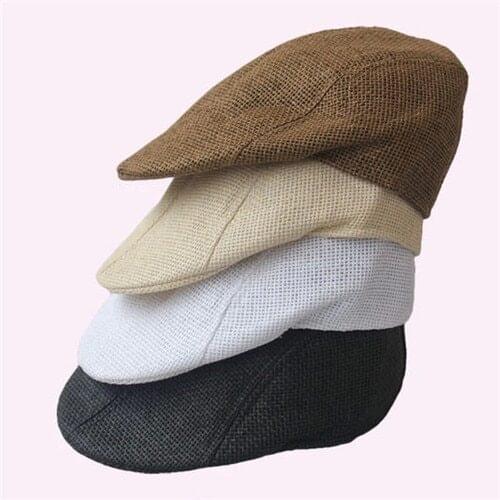 2017 New Brand vintage men berets,Casual women beanies cap straw Solid color Summer cool and comfortable Free shipping