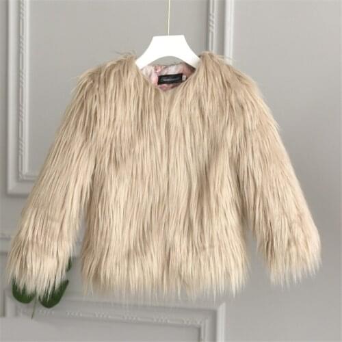 2020 Winter New Childrens Clothing Wool Fur Childrens Fur Coat Womens Jacket Long-Sleeved Thick Cotton Jacket