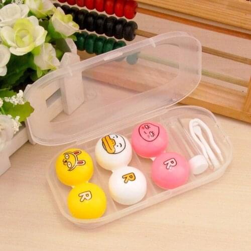 New Arrival 3pairs Cartoon Contact Lens Case Cute Rabbit Duck Contact Lenses Box Container For Lenses Travel Eye Contacts Holder