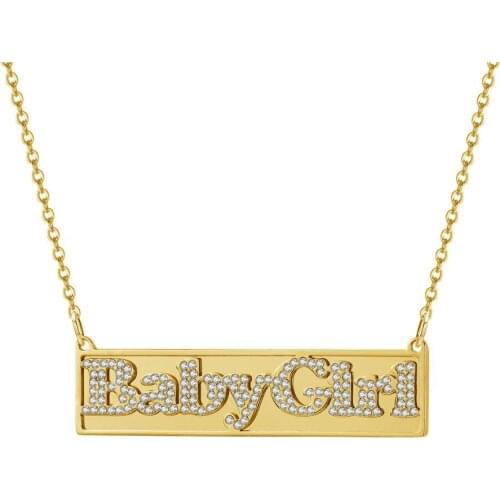 Bling jewelry iced out Initial Custom bling Choker Fashion 3D effect Best Gifts for women Personalized Name Necklace & Pendants