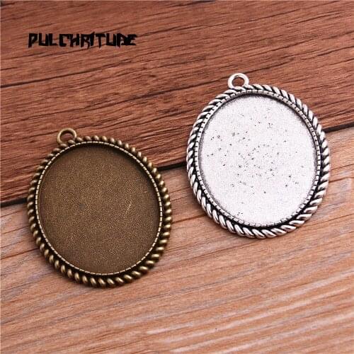 New Fashion 2pcs/lot 30x40mm Inner Size Two Color Simple Style Cabochon Base Setting Pendant