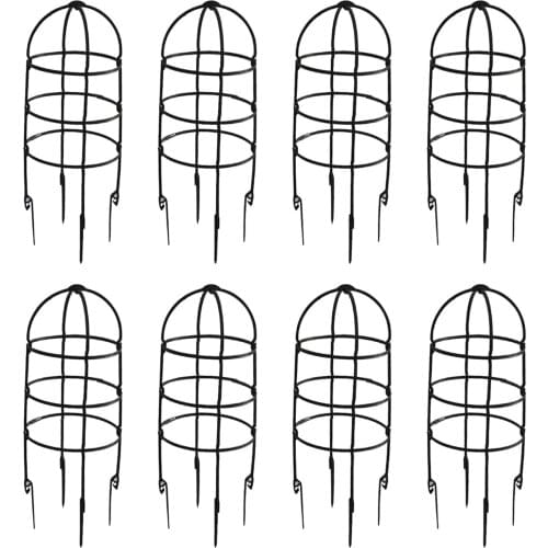 Planting Support Frame Garden Border Fence Trellis PP 15x44cm Black Trees Beans 6PCS Plastic Natural U-Hoops U-shaped