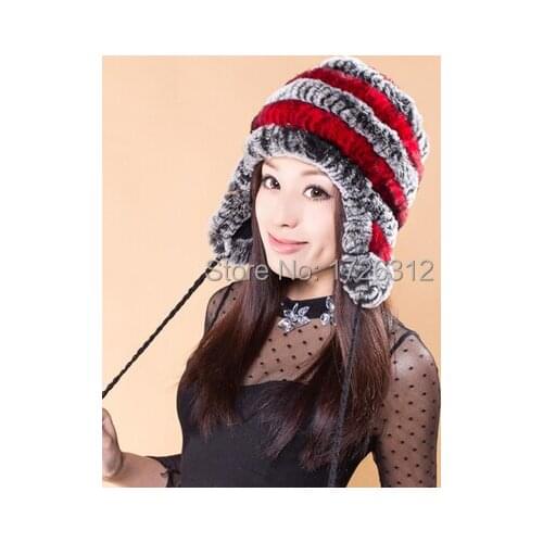 Rex rabbit fur hat children rabbit fur earmuffs cap women hat cap Warm in winter
