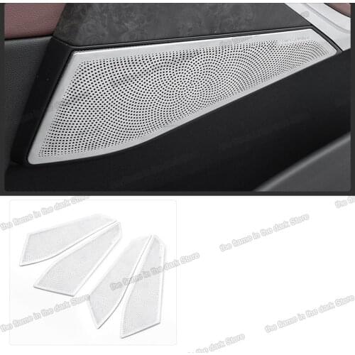 Lsrtw2017 for Bmw X5 G05 X6 G06 Car Inner Door Sound Speaker panel Trims Interior Accessories Chrome 2019 2020 2021 decoration