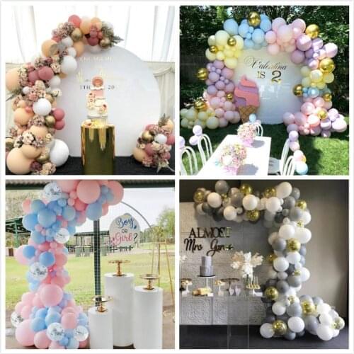 Balloons Garland Arch Kit Chrome Rose Gold Confetti 4D Ballon Wedding Birthday Home Holiday Party Decor Kids Baby Shower Globos