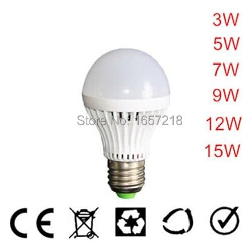 High Power E27 Led Bulb 5730SMD 3W 5W 7W 9W 12W 15W LED Lamp,110V 220V Light Bulb For Home High flux Led Spotlight Lamps