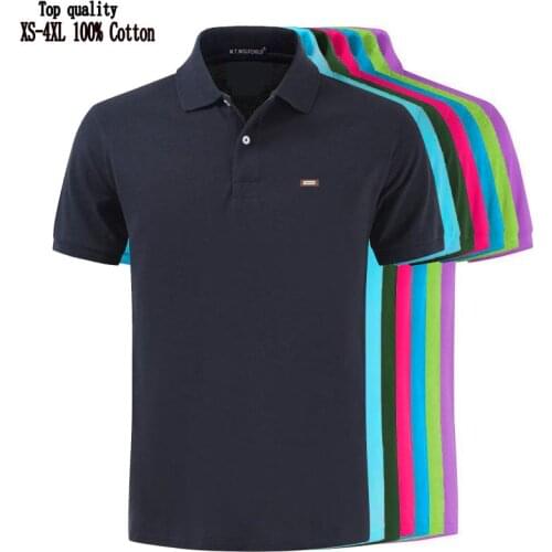 Top Quality 2020 Brand Short Sleeve Mens Polos Shirts 100% Cotton Casual Plus Size XS-4XL Summer Hommes Polos Fashion Male Tops