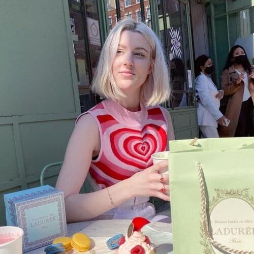 Y2K Knitted Crop Tops Women Tank Top Sleeveless Sweater Vest Pullover Knitwear Fashion Streetwear Aesthetic Cute Shirts Pullover