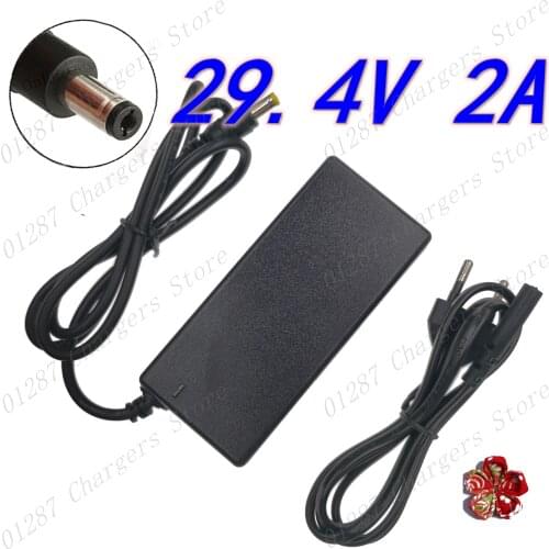 29.4V 2A Charger For 24V 25.2V 25.9V 29.4V 7S lithium battery 29.4V recharger e-bike Charger DC 5.5*2.1 MM US/EU/UK/AU Plug
