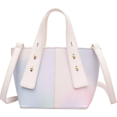 PU Womens Bucket Bags Leather Ladies Shoulder Bags Fashion Handbags for Female Bags Rivet Crossbody Bags for Teen Girls Wallet