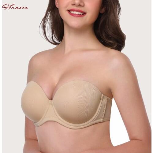 Women Bra Brassiere Underwire 32 34 36 38 40 42 44 B C D E F G H Black Push Up Strapless Underwear Sexy Lingerie