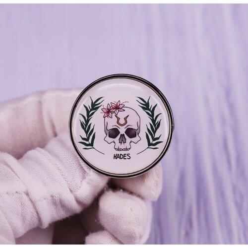 Hades Inspired Cabin Symbol Pin Skull Brooch Badge Fashion Jewelry Decor