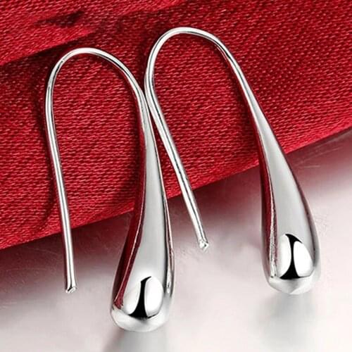 1Pair 2021 Hot Sale Silver Color Earrings Fashion Jewelry Teardrop/Water drop/Raindrop Dangle Earrings For Women Valentine Gifts