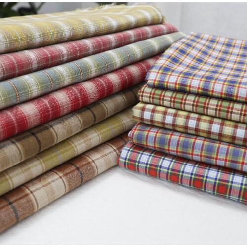 145x50cm Retro Yarn Dye Plaid Cotton Cotton Fabric Yarn-Dyed Making Mens and Womens Clothing Fabric Kids' Shirts Cloth