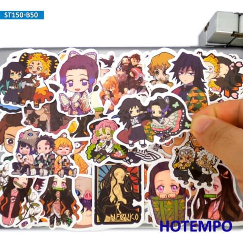 50pcs Demon Slayer Funny Style Kimetsu no Yaiba Stickers for Kids DIY Phone Laptop Luggage Case Stationery Anime Decals Stickers