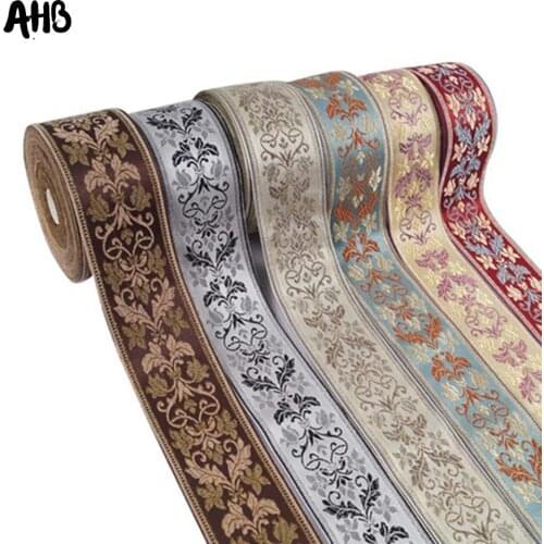 AHB 60MM Embroidery Flower Woven Jacquard Ribbon DIY Handmade Sewing Lace Material Headwear Accessories National Style 2Yards