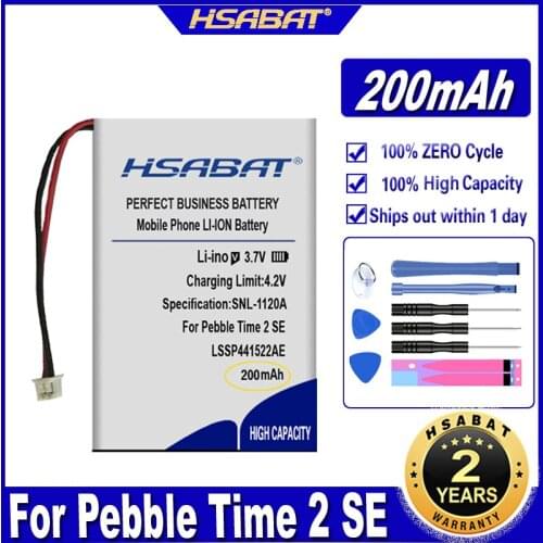 HSABAT LSSP441522AE 200mAh Battery for Pebble Time 2 SE Smartwatch Smart Watch Batteries